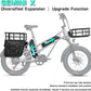 FUCARE Gemini X 750W Electric Bike; 48V 15A LG  Dual Lithium Batteries; 20 Inch 4.0" Fat Tire; 28MPH Max Speed; 5.3" LCD Display