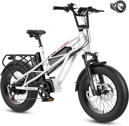 FUCARE Gemini X 750W Electric Bike; 48V 15A LG  Dual Lithium Batteries; 20 Inch 4.0" Fat Tire; 28MPH Max Speed; 5.3" LCD Display